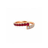 14K Gold Ruby and Diamond Wrapped Band