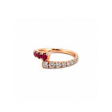 14K Gold Ruby and Diamond Wrapped Band