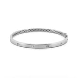 14K Gold Diamond Spaced Baguette Bangle