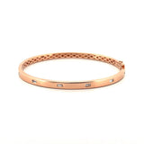 14K Gold Diamond Spaced Baguette Bangle