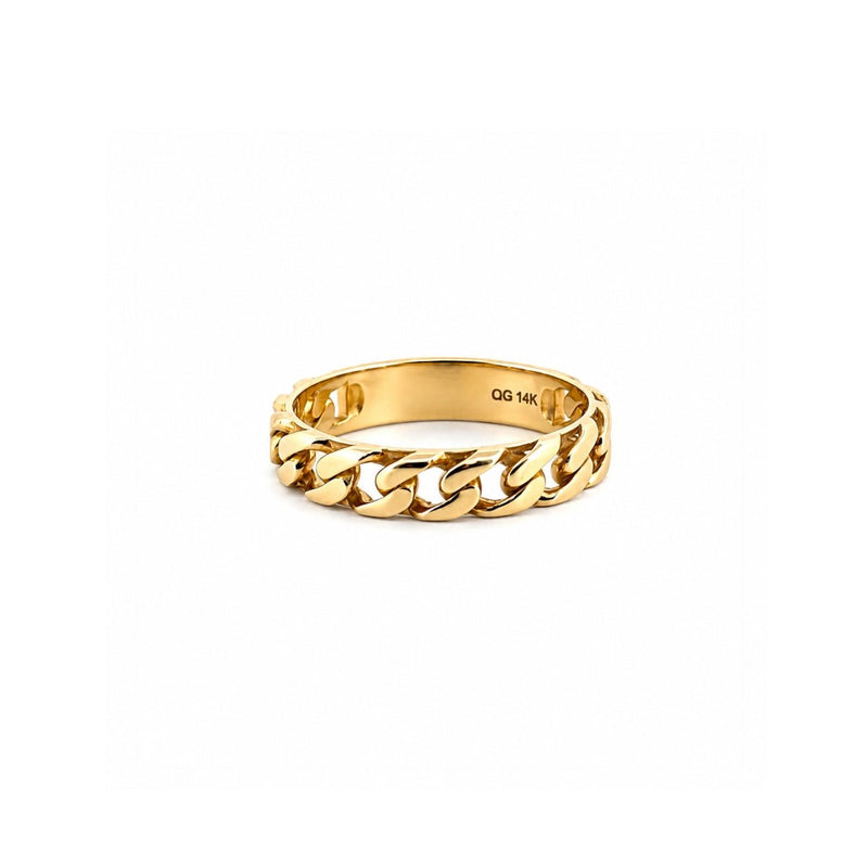 14K Gold Cuban Straight Fashion Band
