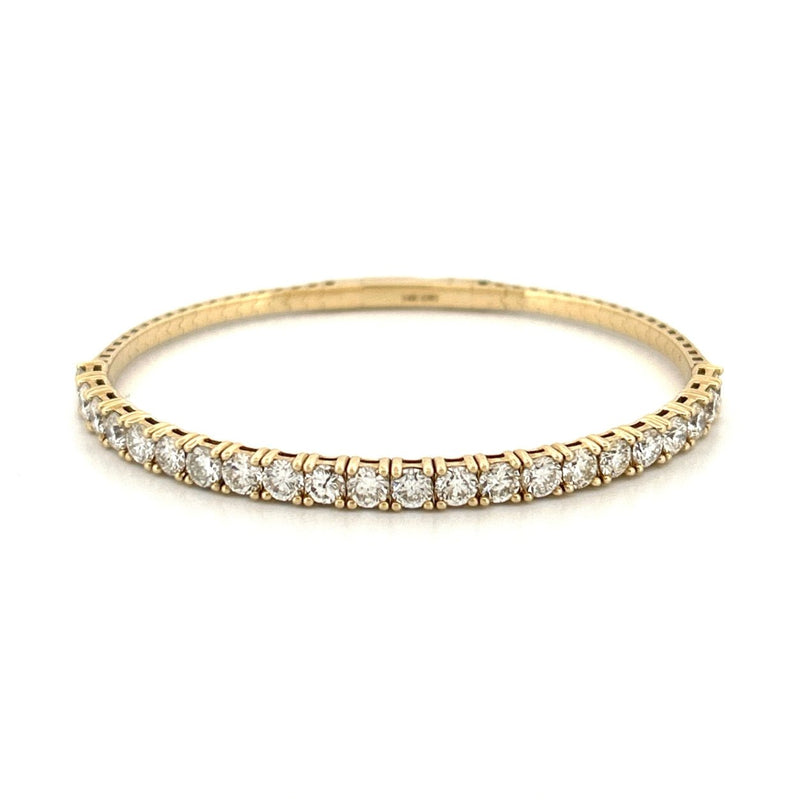 14K Gold Flexible Halfway 5.00 Carat Natural Tennis Bangle