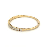 14K Gold Flexible Halfway 5.00 Carat Natural Tennis Bangle