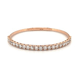 14K Gold Flexible Halfway 5.00 Carat Natural Tennis Bangle