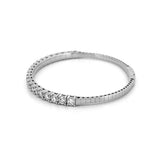14K Gold Flexible Halfway 5.00 Carat Natural Tennis Bangle