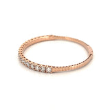 14K Gold Flexible Halfway 5.00 Carat Natural Tennis Bangle