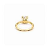 14K Gold Lab Grown Round Diamond Edged Solitaire Engagement Ring