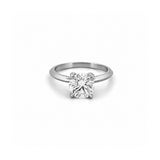 14K Gold Lab Grown Round Diamond Edged Solitaire Engagement Ring