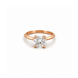 14K Gold Lab Grown Round Diamond Edged Solitaire Engagement Ring