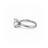 14K Gold Lab Grown Round Diamond Edged Solitaire Engagement Ring