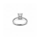 14K Gold Lab Grown Round Diamond Edged Solitaire Engagement Ring