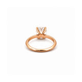 14K Gold Lab Grown Round Diamond Edged Solitaire Engagement Ring