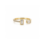 14K Gold Alternating Baguette Bezel Diamond Band
