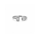 14K Gold Alternating Baguette Bezel Diamond Band