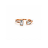 14K Gold Alternating Baguette Bezel Diamond Band