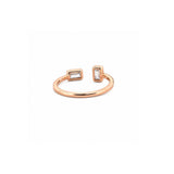14K Gold Alternating Baguette Bezel Diamond Band