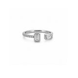 14K Gold Alternating Baguette Bezel Diamond Band