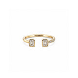 14K Gold Open Baguette Bezel Diamond Band