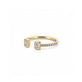 14K Gold Open Baguette Bezel Diamond Band