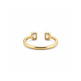 14K Gold Open Baguette Bezel Diamond Band