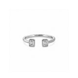 14K Gold Open Baguette Bezel Diamond Band