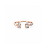 14K Gold Open Baguette Bezel Diamond Band