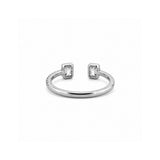 14K Gold Open Baguette Bezel Diamond Band