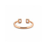 14K Gold Open Baguette Bezel Diamond Band