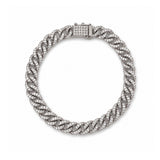 14K Gold 7.7MM Natural Diamond Cuban Bracelet
