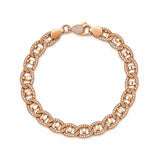 14K Gold 8.3MM Natural Diamond Mariner Bracelet