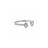 14K Gold Open Alternating Pear Bezel Diamond Band