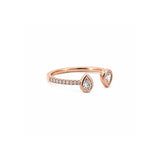 14K Gold Open Alternating Pear Bezel Diamond Band