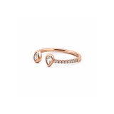 14K Gold Open Alternating Pear Bezel Diamond Band