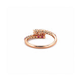 14K Gold Prong Set Ruby and Diamond Open Wrapped Band