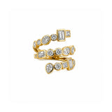 14K Gold Wrapped Multi Shape Fashion Ring