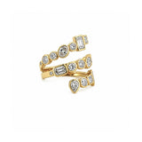 14K Gold Wrapped Multi Shape Fashion Ring