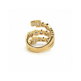 14K Gold Wrapped Multi Shape Fashion Ring