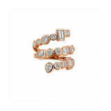 14K Gold Wrapped Multi Shape Fashion Ring