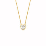 14K Gold Heart Bezel Diamond Pendant