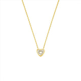 14K Gold Heart Bezel Diamond Pendant