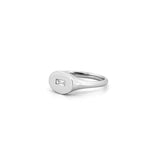 14K Gold Baguette Diamond Signet Ring
