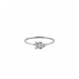 14K Gold Toi Et Moi Heart and Baguette Diamond Ring