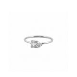 14K Gold Toi Et Moi Heart and Baguette Diamond Ring