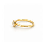 14K Gold Oval Bezel Natural Diamond Band
