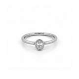 14K Gold Oval Bezel Natural Diamond Band