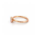 14K Gold Oval Bezel Natural Diamond Band