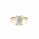 14K Gold 3.00 Carat Emerald Cut Lab Grown Diamond Solitaire Engagement Ring