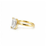 14K Gold 3.00 Carat Emerald Cut Lab Grown Diamond Solitaire Engagement Ring
