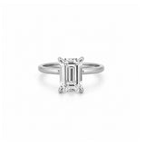 14K Gold 3.00 Carat Emerald Cut Lab Grown Diamond Solitaire Engagement Ring