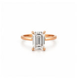 14K Gold 3.00 Carat Emerald Cut Lab Grown Diamond Solitaire Engagement Ring